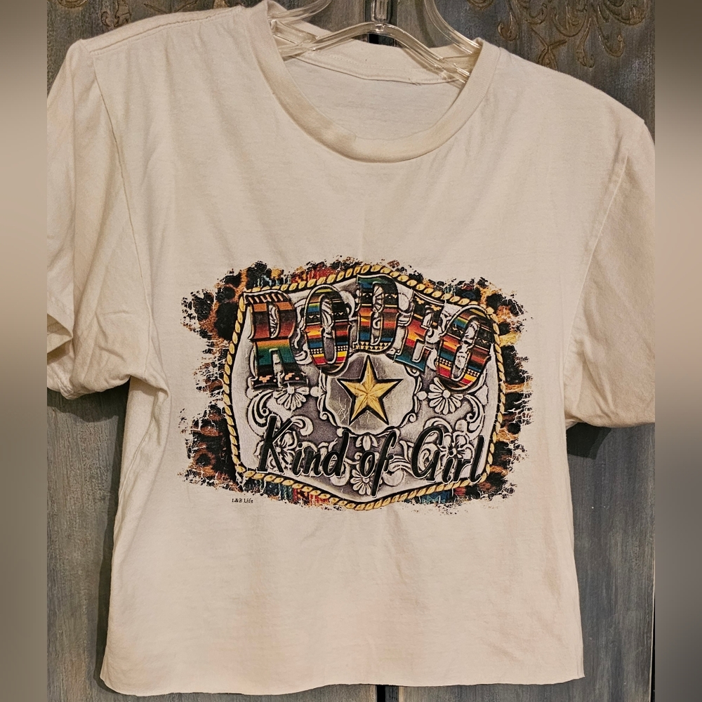 L&B Life 'Rodeo Kind of Girl' Cropped T-Shirt (S)